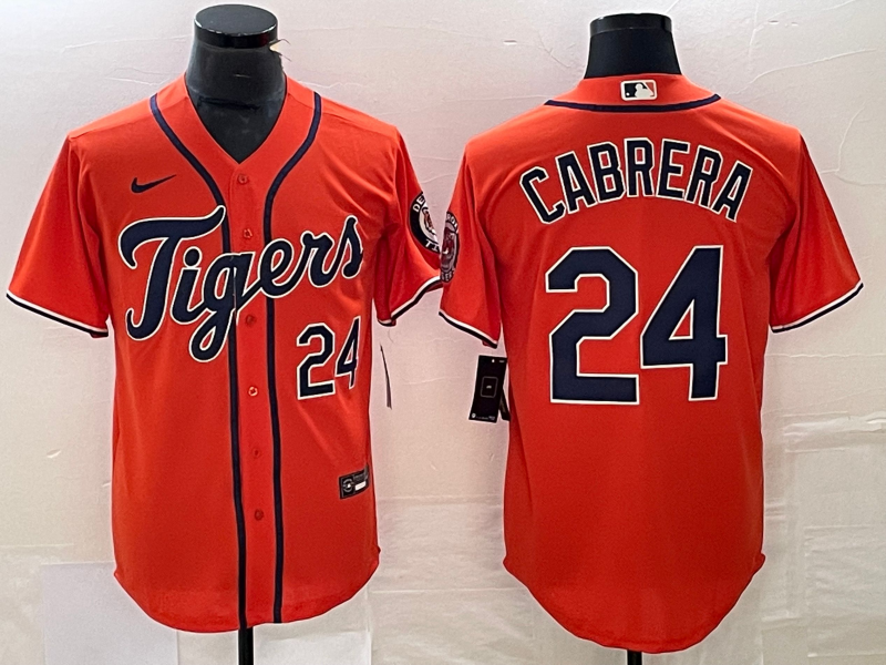 Men's Detroit Tigers Miguel Cabrera #24 Orange Baseball Jersey